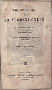 Front cover of The adventures of Mr. Verdant Green by Cuthbert Bede