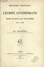 Cover of Histoire politique de l'Europe contemporaine by Charles Seignobos
