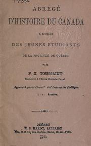Cover of Abrégé d'histoire du Canada by F. X. Toussaint
