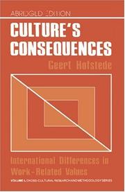 Cover of Culture's consequences by Geert H. Hofstede