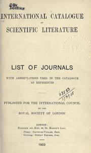Front cover of List of journals, with abbreviations used in the catalogue as references by International catalogue of scientific literature.