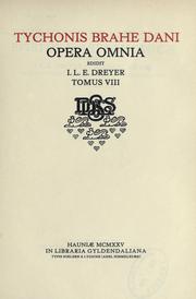 Cover of Opera omnia, edidit I.L.E. Dreyer by Tycho Brahe