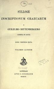 Front cover of Sylloge inscriptionum graecarum by Wilhelm Dittenberger