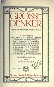 Front cover of Grosse Denker by Ernst von Aster
