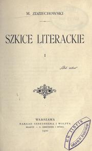 Front cover of Szkice literackie by Maryan Zdziechowski