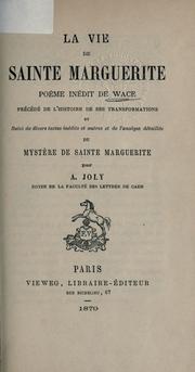 Cover of La vie de sainte Marguerite by Wace