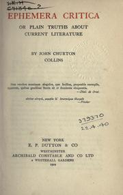 Cover of Ephemera critica by John Churton Collins