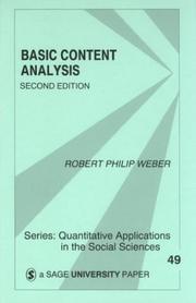Cover of Basic content analysis by Robert Philip Weber
