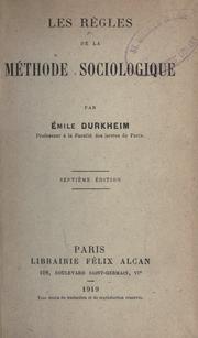 Front cover of Les règles de la méthode sociologique by Émile Durkheim