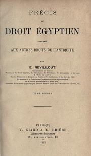 Front cover of Précis du droit égyptien comparé aux autres droits de l'antiquité by E[ugène] Revillout