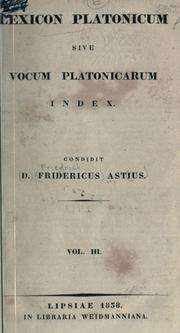 Front cover of Lexicon Platonicum by Friedrich Ast
