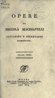 Cover of Opere by Niccolò Machiavelli