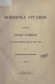 Front cover of Nordiska studier tillegnade Adolf Noreen på hans 50-årsdag by Adolf Gotthard Noreen