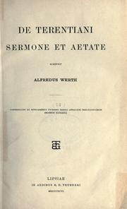 Front cover of De Terentiani sermone et aetate by Alfredus Werth