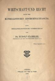 Cover of Wirtschaft und Recht nach der materialistischen Geschichtsauffassung by Rudolf Stammler
