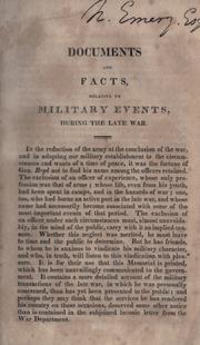 Front cover of Documents and facts, relative to military events, during the late war by John Parker Boyd