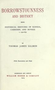 Front cover of Borrowstounness and district, being historical sketches of Kinneil, Carriden, and Bo'ness, c. 1550-1850 by Thomas James Salmon