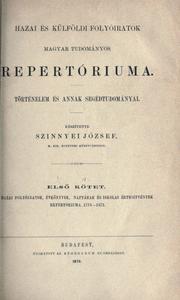 Front cover of Hazai és külföldi folyóiratok magyar tudományos repertóriuma by Szinnyei, József