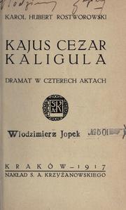 Front cover of Kajus Cezar Kaligula by Karol Hubert Rostworowski
