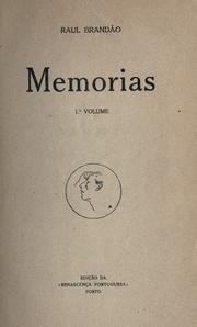 Cover of Memorias by Raul Brandão