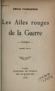 Front cover of Les ailes rouges de la guerre by Emile Verhaeren