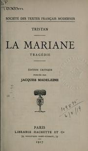 Front cover of La Mariane by François Tristan L'Hermite