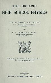 Front cover of The Ontario high school physics by F. W. Merchant