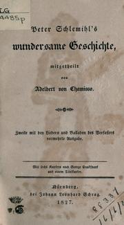 Cover of Peter Schlemihls wundersame Geschichte by Adelbert von Chamisso