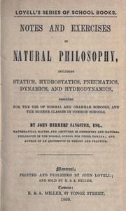 Front cover of Notes and exercises in natural philosophy by John Herbert Sangster