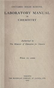 Front cover of Ontario high school laboratory manual in chemistry by Unknown