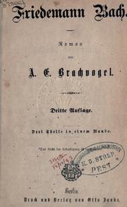 Cover of Friedemann Bach by Albert Emil Brachvogel