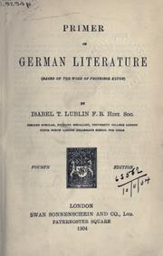 Front cover of Primer of German literature by Isabel T. Lublin