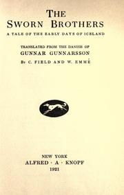 Front cover of The sworn brothers by Gunnar Gunnarsson