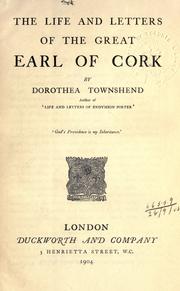 Front cover of The Life And Letters Of The Great Earl Of Cork by Dorothea Baker Townshend