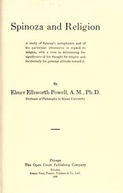 Front cover of Spinoza and religion by Elmer E. Powell