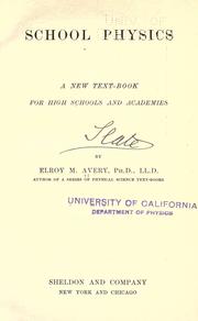 Cover of School physics by Elroy McKendree Avery