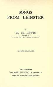 Cover of Songs from Leinster by W. M. Letts