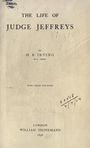 Front cover of The life of Judge Jeffreys by Henry Brodribb Irving