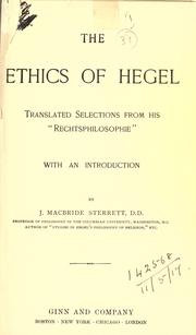 Cover of Ethics by Georg Wilhelm Friedrich Hegel