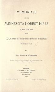Front cover of Memorials of the Minnesota forest fires in the year 1894 by William Wilkinson