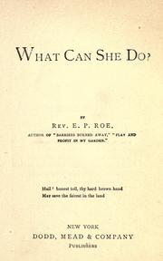 Cover of What Can She Do by Edward Payson Roe