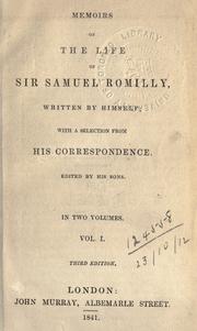 Front cover of Memoirs of the life of Sir Samuel Romilly by Romilly, Samuel Sir