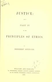 Cover of Justice by Herbert Spencer