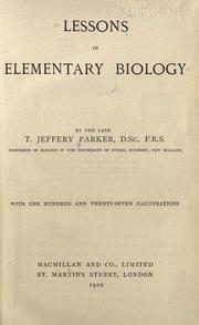Front cover of Lessons in elementary biology by T. Jeffery Parker