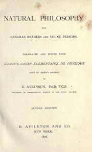 Cover of Natural philosophy for general readers and young persons by Adolphe Ganot