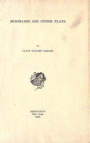 Front cover of Semiramis and other plays by Fielding Burke