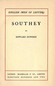 Cover of Southey by Dowden, Edward