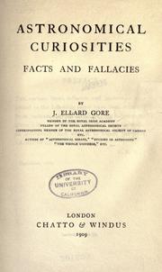 Cover of Astronomical curiosities by J. Ellard Gore