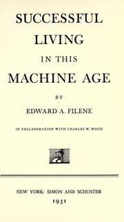 Cover of Successful living in this machine age by E. A. Filene