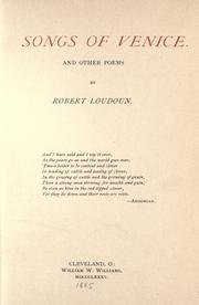 Front cover of Songs of Venice by Robert Loudoun